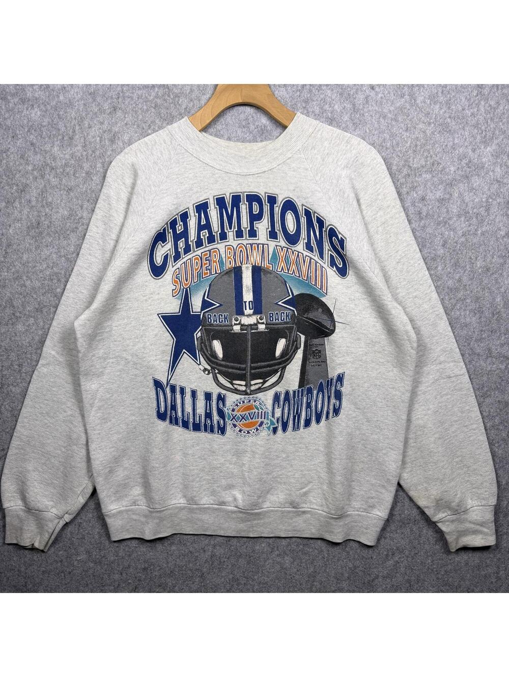 Vintage 1994 Dallas Cowboys Super Bowl 28 Champions Sweatshirt L